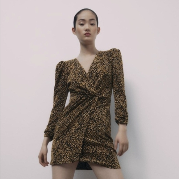 Zara Dresses & Skirts - Zara Leopard Print Wrap Dress
